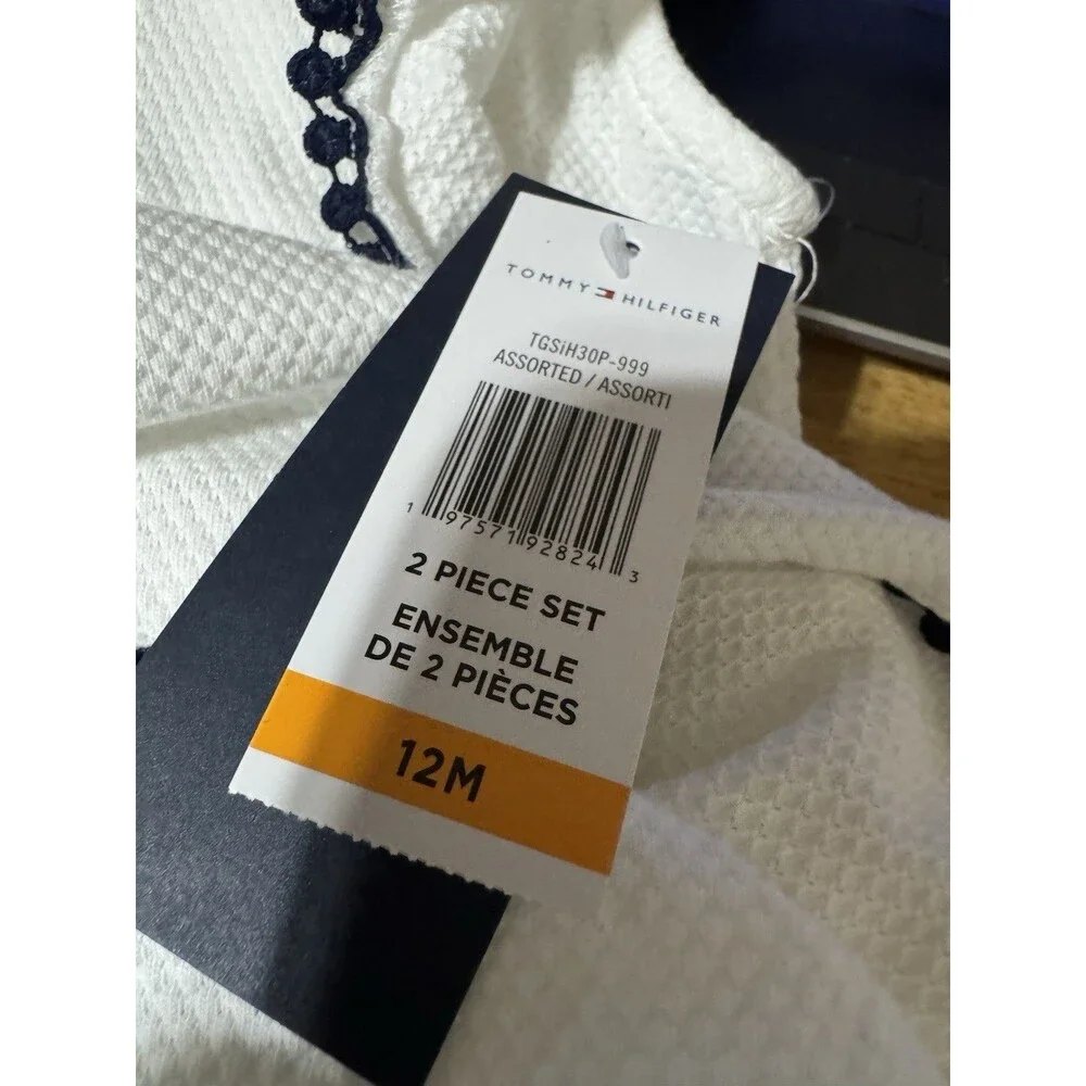 Tommy Hilfiger Infant 12 Mths. NWT Dress And Headband White And Navy